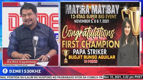 budjit aguilar|DZME: MATIRA MATIBAY CHAMPION, PAPA .